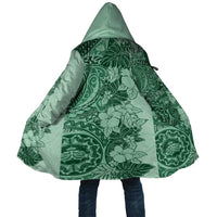 Polynesia Cloak Hibiscus Hawaiian Tribal Tattoo Retro Green - Polynesian Pride