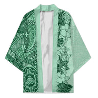 Polynesia Kimono Hibiscus Hawaiian Tribal Tattoo Retro Green - Polynesian Pride