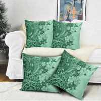 Polynesia Pillow Cover Hibiscus Hawaiian Tribal Tattoo Retro Green - Polynesian Pride