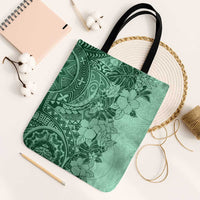 Polynesia Tote Bag Hibiscus Hawaiian Tribal Tattoo Retro Green - Polynesian Pride