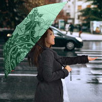 Polynesia Umbrella Hibiscus Hawaiian Tribal Tattoo Retro Green - Polynesian Pride