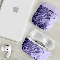 Polynesia AirPods Case Hibiscus Hawaiian Tribal Tattoo Retro Violet - Polynesian Pride