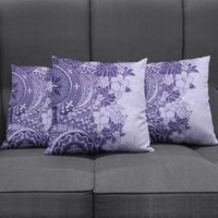 Polynesia Pillow Cover Hibiscus Hawaiian Tribal Tattoo Retro Violet - Polynesian Pride