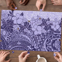 Polynesia Puzzle Hibiscus Hawaiian Tribal Tattoo Retro Violet - Polynesian Pride