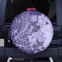 Polynesia Spare Tire Cover Hibiscus and Hawaiian Tribal Tattoo Retro Style Violet Color LT9 Violet - Polynesian Pride