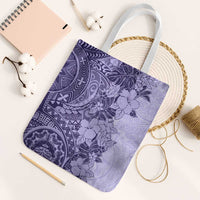 Polynesia Tote Bag Hibiscus Hawaiian Tribal Tattoo Retro Violet - Polynesian Pride