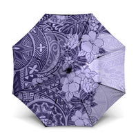 Polynesia Umbrella Hibiscus Hawaiian Tribal Tattoo Retro Violet - Polynesian Pride