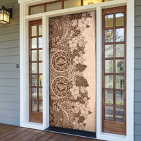 Polynesia Door Cover Hibiscus Hawaiian Tribal Tattoo Retro Pink Pastel - Polynesian Pride