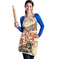 Hawaii Beige Version Apron Aloha Tribal Pattern - Polynesian Pride