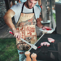 Hawaii Beige Version Apron Aloha Tribal Pattern - Polynesian Pride