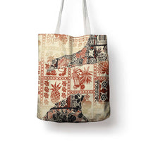 Hawaii Beige Version Tote Bag Aloha Tribal Pattern - Polynesian Pride