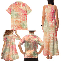 Hawaii Family Matching Tank Maxi Dress and Hawaiian Shirt Aloha Tribal Pattern Sweat Pink Ombre LT9 - Polynesian Pride