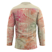 Hawaii Sweat Pink Ombre Hockey Jersey Aloha Tribal Pattern - Polynesian Pride