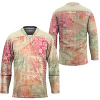 Hawaii Sweat Pink Ombre Hockey Jersey Aloha Tribal Pattern - Polynesian Pride