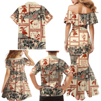Aloha Hawaii Christmas Family Matching Mermaid Dress and Hawaiian Shirt Mele Kalikimaka Tapa Tribal Retro Style LT9 - Polynesian Pride
