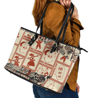 Aloha Hawaii Christmas Leather Tote Bag Mele Kalikimaka Tapa Tribal Retro Style LT9 - Polynesian Pride