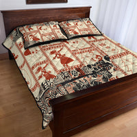 Aloha Hawaii Christmas Quilt Bed Set Mele Kalikimaka Tapa Tribal Retro Style LT9 - Polynesian Pride
