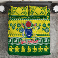 Cook Islands Christmas Bedding Set Santa Beach Meri Kiritimiti LT9 Green - Polynesian Pride