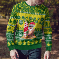 Cook Islands Christmas Ugly Christmas Sweater Santa Beach Meri Kiritimiti LT9 - Polynesian Pride