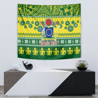 Personalised Cook Islands Christmas Tapestry Santa Beach Meri Kiritimiti LT9 - Polynesian Pride