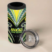 Custom Rugby Cook Islands Avaiki 4 in 1 Can Cooler Tumbler Black Kuki Airani Tribal Maori Inspired LT9 - Polynesian Pride