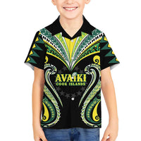 Custom Rugby Cook Islands Avaiki Hawaiian Shirt Black Kuki Airani Tribal Maori Inspired - Polynesian Pride