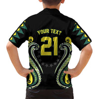 Custom Rugby Cook Islands Avaiki Kid Hawaiian Shirt Black Kuki Airani Tribal Maori Inspired - Polynesian Pride