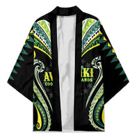 Custom Rugby Cook Islands Avaiki Kimono Black Kuki Airani Tribal Maori Inspired LT9 Unisex Black - Polynesian Pride
