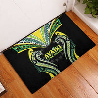 Rugby Cook Islands Avaiki Rubber Doormat Black Kuki Airani Tribal Maori Inspired LT9 - Polynesian Pride