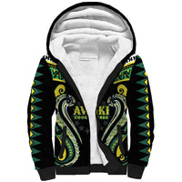 Custom Rugby Cook Islands Avaiki Sherpa Hoodie Black Kuki Airani Tribal Maori Inspired LT9 Unisex Black - Polynesian Pride