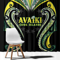 Rugby Cook Islands Avaiki Window Curtain Black Kuki Airani Tribal Maori Inspired LT9 - Polynesian Pride