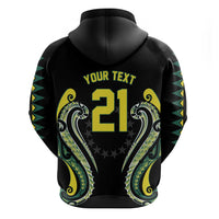 Custom Rugby Cook Islands Avaiki Zip Hoodie Black Kuki Airani Tribal Maori Inspired - Polynesian Pride