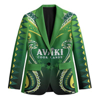 Custom Rugby Cook Islands Avaiki Blazer Green Kuki Airani Tribal Maori Inspired LT9 Unisex Green - Polynesian Pride