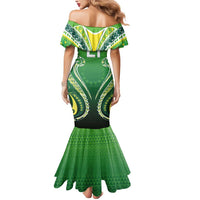 Custom Rugby Cook Islands Avaiki Mermaid Dress Green Kuki Airani Tribal Maori Inspired LT9 - Polynesian Pride