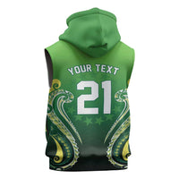 Custom Rugby Cook Islands Avaiki Sleeveless Hoodie Green Kuki Airani Tribal Maori Inspired LT9 - Polynesian Pride