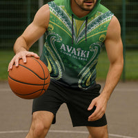 Custom Rugby Cook Islands Avaiki Sleeveless Hoodie Green Kuki Airani Tribal Maori Inspired LT9 - Polynesian Pride