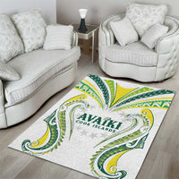 Rugby Cook Islands Avaiki Area Rug White Kuki Airani Tribal Maori Inspired LT9 - Polynesian Pride