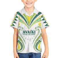 Custom Rugby Cook Islands Avaiki Hawaiian Shirt White Kuki Airani Tribal Maori Inspired - Polynesian Pride