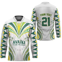Custom Rugby Cook Islands Avaiki Hockey Jersey White Kuki Airani Tribal Maori Inspired - Polynesian Pride