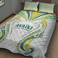 Rugby Cook Islands Avaiki Quilt Bed Set White Kuki Airani Tribal Maori Inspired LT9 - Polynesian Pride