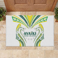 Rugby Cook Islands Avaiki Rubber Doormat White Kuki Airani Tribal Maori Inspired LT9 White - Polynesian Pride
