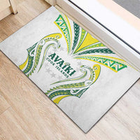 Rugby Cook Islands Avaiki Rubber Doormat White Kuki Airani Tribal Maori Inspired LT9 - Polynesian Pride