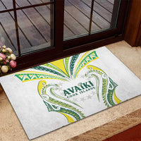 Rugby Cook Islands Avaiki Rubber Doormat White Kuki Airani Tribal Maori Inspired LT9 - Polynesian Pride