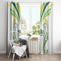 Rugby Cook Islands Avaiki Window Curtain White Kuki Airani Tribal Maori Inspired LT9 - Polynesian Pride