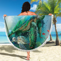 Polynesia Mother's Day Beach Blanket Magnificent Sea Turtle Of Love and Gratitude