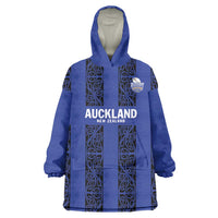 Custom Oceania Football NZ Auckland Wearable Blanket Hoodie Maori Tribal Pattern