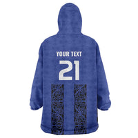 Custom Oceania Football NZ Auckland Wearable Blanket Hoodie Maori Tribal Pattern