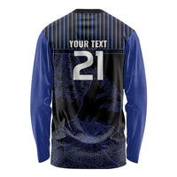 Custom Oceania Football NZ Auckland Long Sleeve Shirt Minimal City Map Style