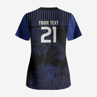 Custom Oceania Football NZ Auckland Scrub Top Minimal City Map Style