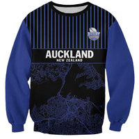 Custom Oceania Football NZ Auckland Sweatshirt Minimal City Map Style